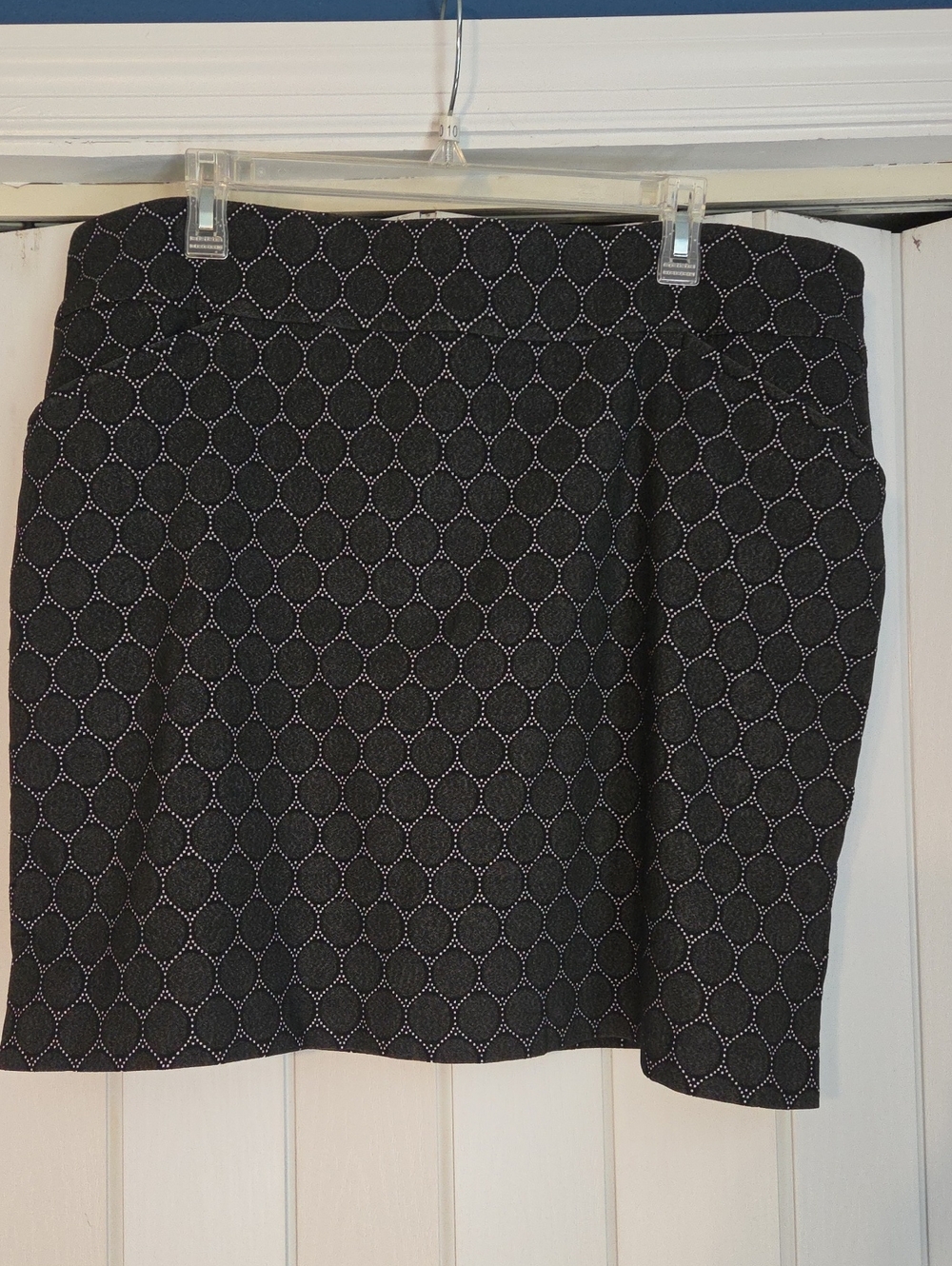 Chico's Black Mini skort with Subtle Geometric Dot Pattern